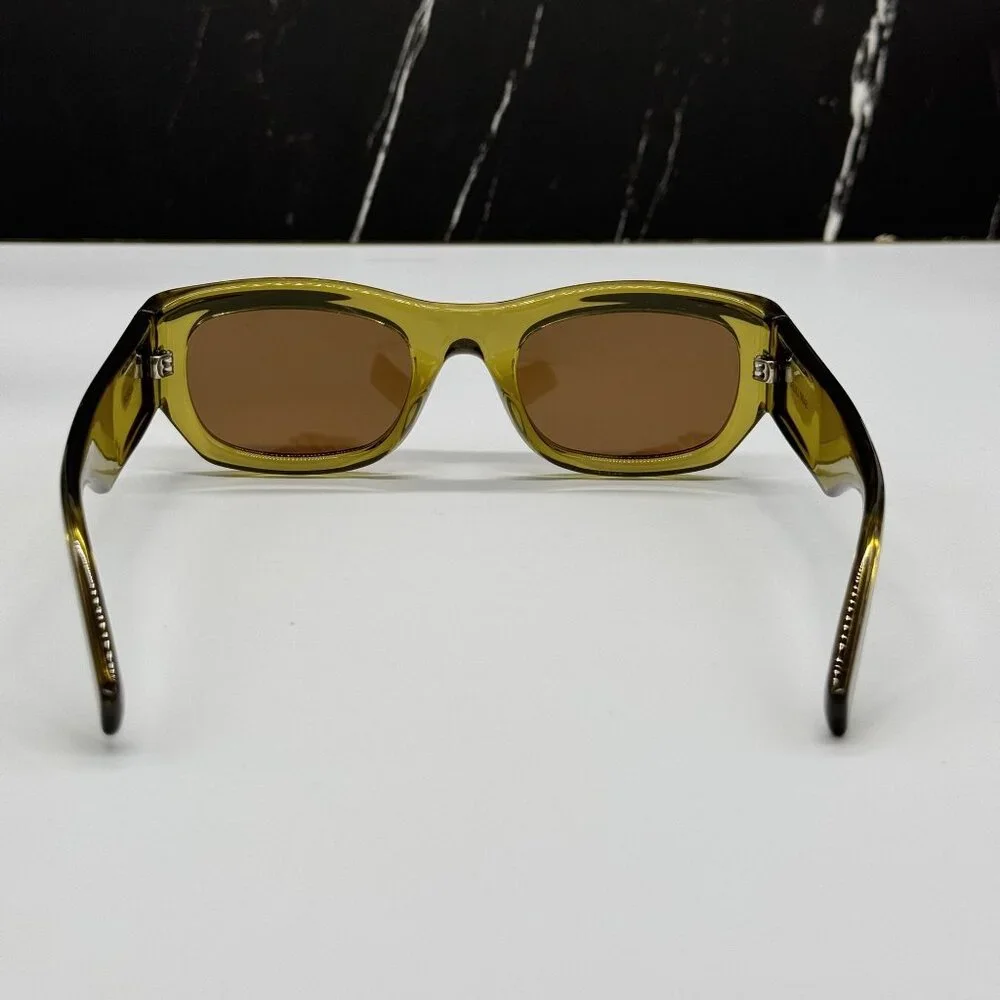 NEW SAINT LAURENT SUNGLASSES GREEN BROWN UNISEX EYEWEAR SAINT LAURENT SL713 004